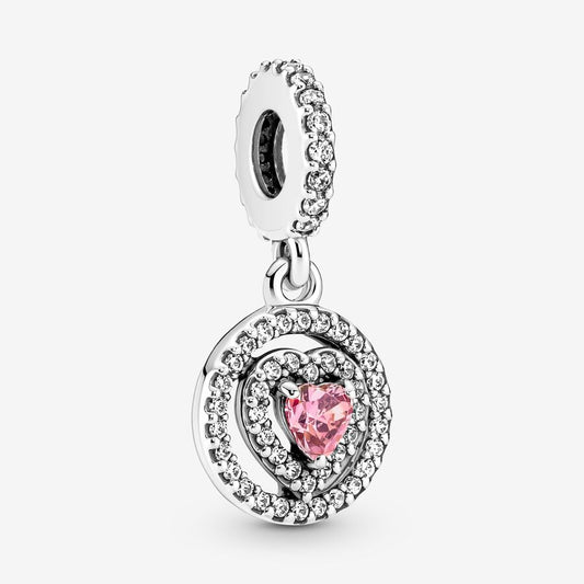 Charm Colgante Corazon Doble Halo Brillante