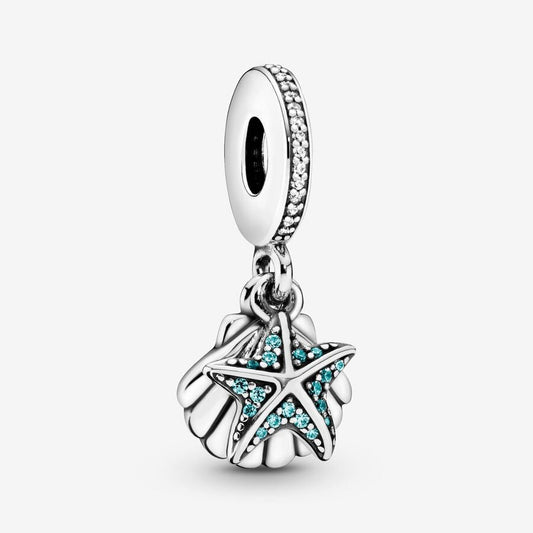 Charm Colgante Estrella De Mar Tropical Y Concha