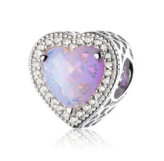 Charm Corazon Cristal Purpura