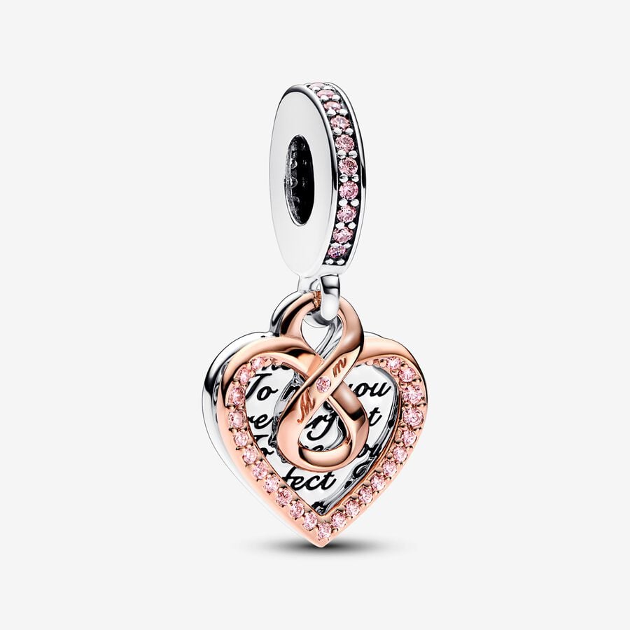 Charm Colgante Doble Corazon Infinito