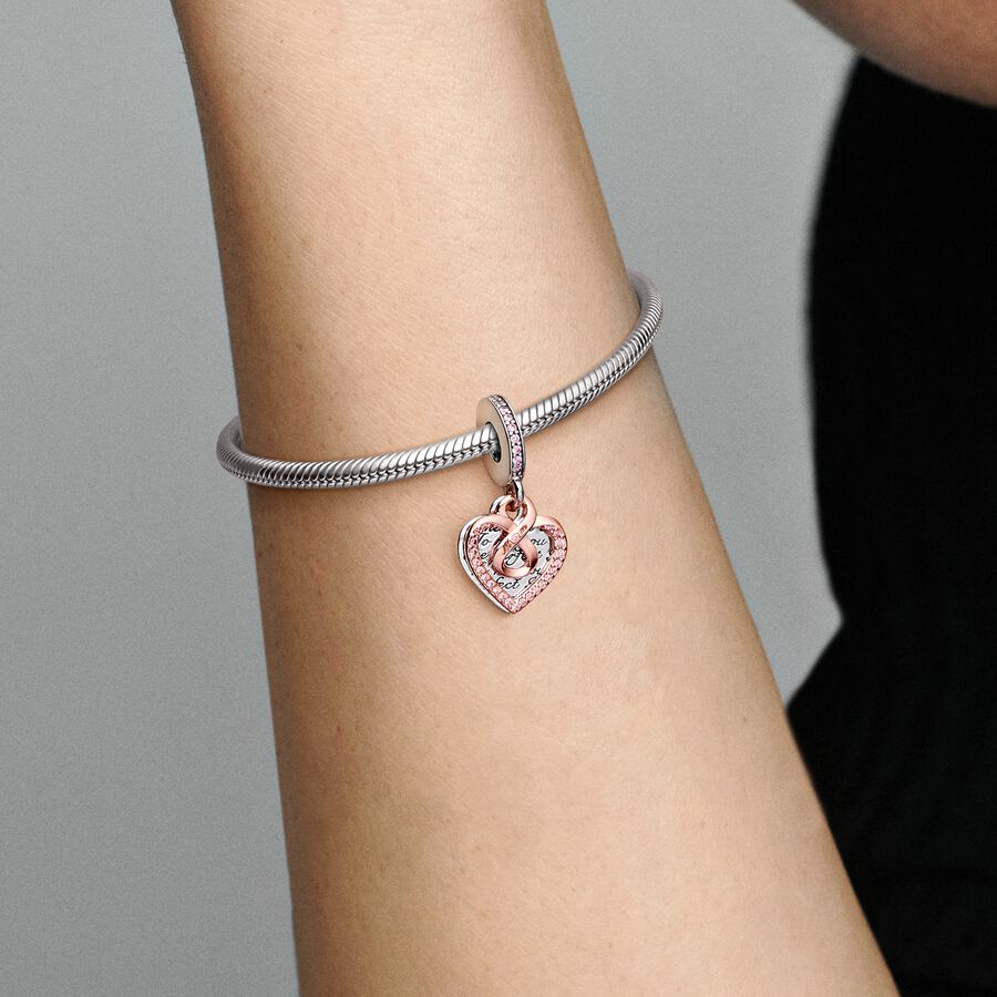 Charm Colgante Doble Corazon Infinito