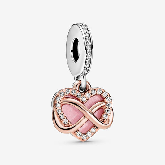 Charm Colgante Corazon Infinito Brillante