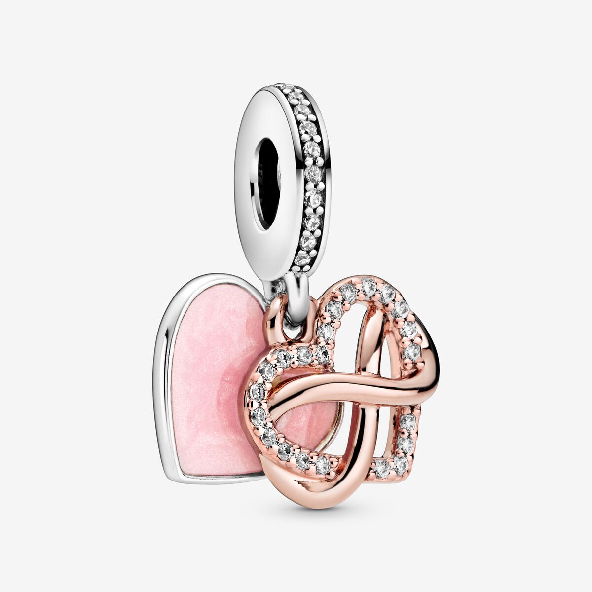 Charm Colgante Corazon Infinito Brillante