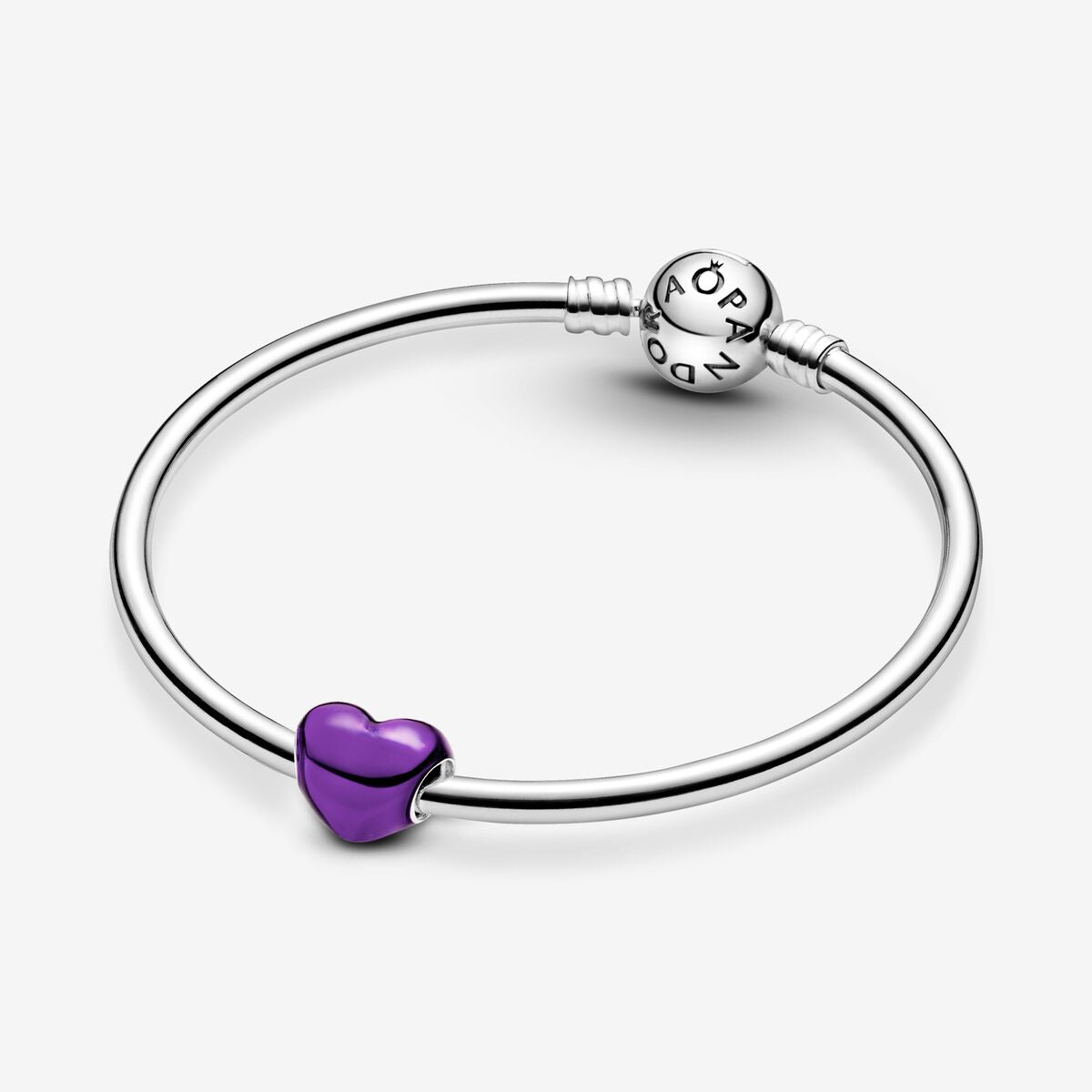 Charm Corazon Morado Metalico