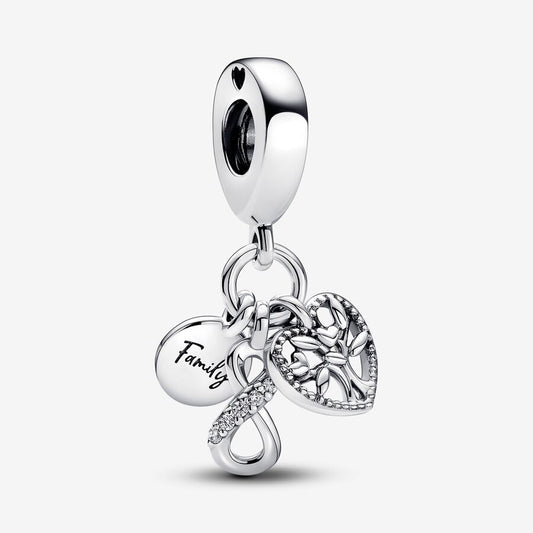 Charm Colgante Triple Infinito Familia