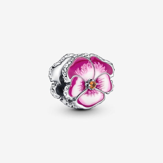 Charm Flor Pensamiento Rosa