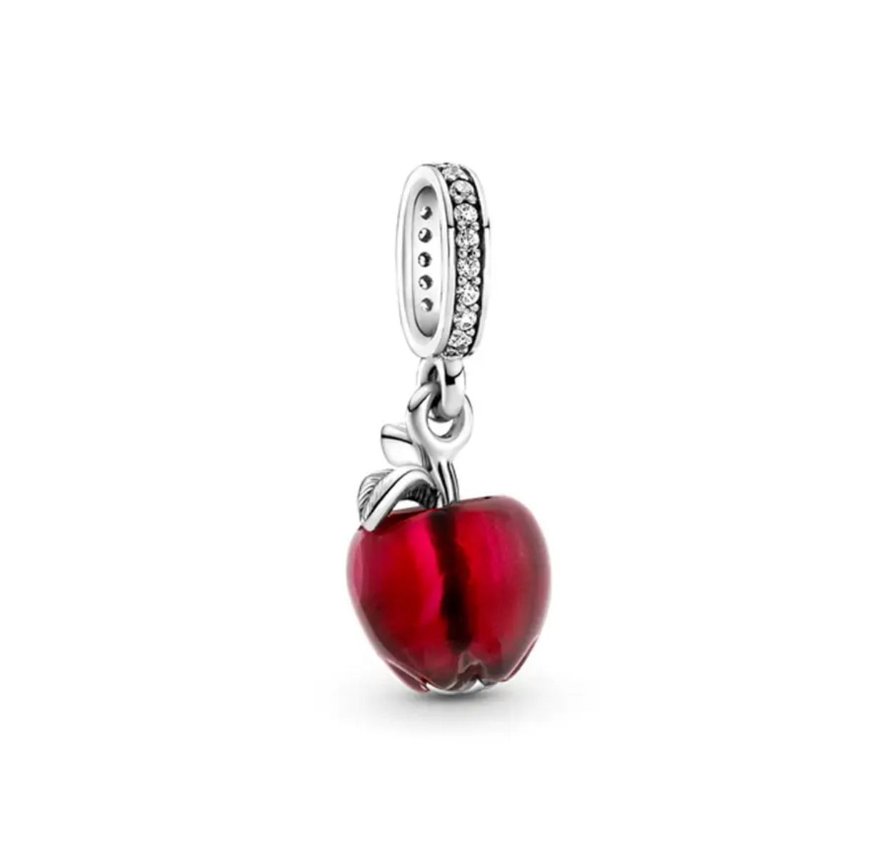 Charm Colgante Manzana Roja De Cristal Murano