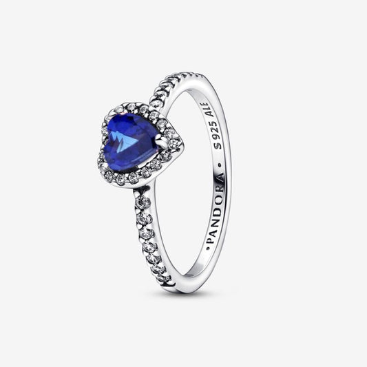 Anillo Corazón Nivelado Azul Oscuro